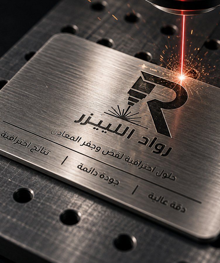 نقش بالفايبر ليزر على لوحة ستانلس ستيل بتفاصيل دقيقة