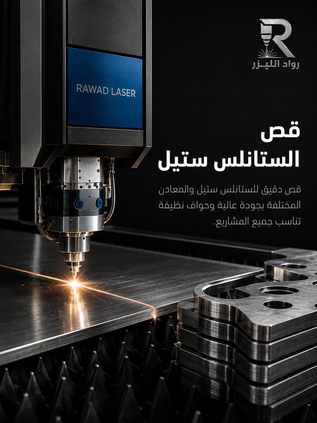 قص ستانلس ستيل بالليزر وقطع مقصوصة بفتحات دقيقة